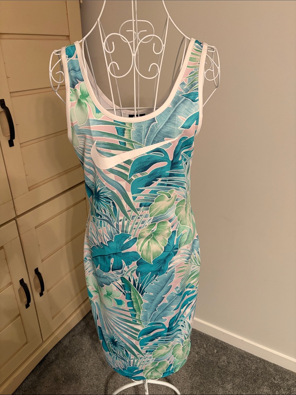 Nike Women's Tropical Tank Swim Dress in Teal, Mint & Pale Pink